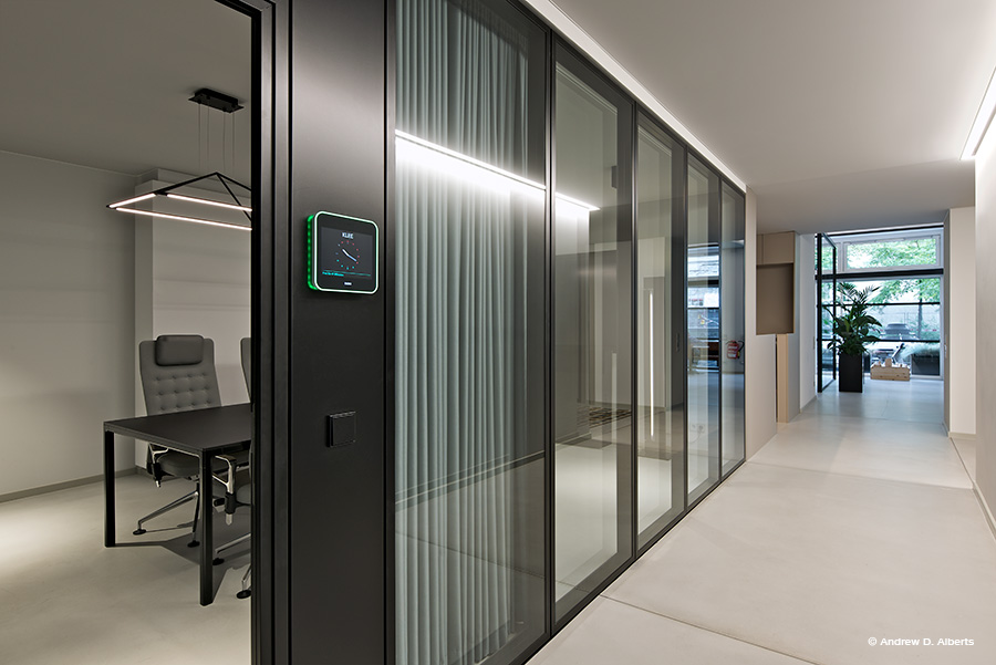 Office lighting Covivio Headquarter with harmonious interior design in berlin with luxsystem on led luminaires